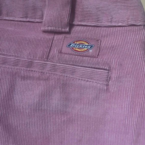 Dickies Pink Corduroy Wide Leg Pants pockets high waist pockets NWOT - Picture 3 of 9